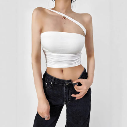 American Style 2025 Summer Multi-Wear Strapless Crop Top Women's Elastic Slim Fit Sexy Inner Short Wrap Chest Vest