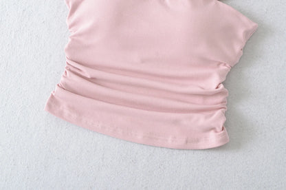 American Style 2025 Summer Multi-Wear Strapless Crop Top Women's Elastic Slim Fit Sexy Inner Short Wrap Chest Vest