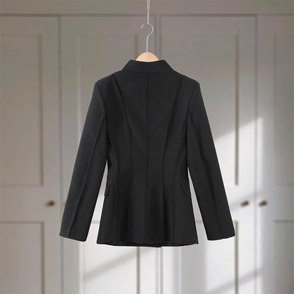 Elegant Blazer Pants Set Women Solid V-neck Long Sleeve Button Coat Wide Leg Trousers 2026 Spring Fashion Office Lady Outfits