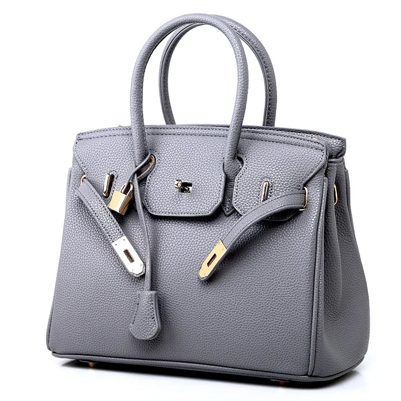 2025 new women's bag European and American fashion lychee pattern platinum bag oblique span shoulder women's handbag